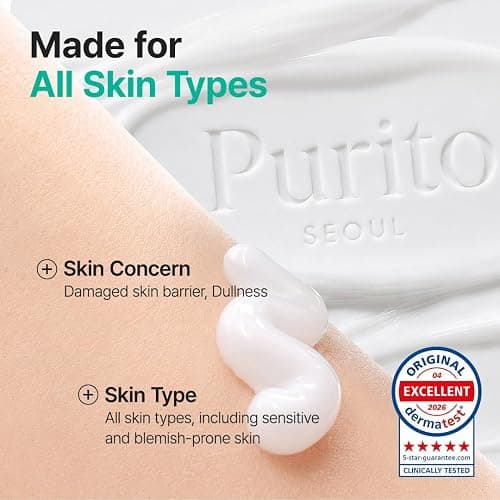 PURITO Panthenol 10% Cream for Sensitive Skin, 3.38 fl.oz | Skin Barrier Repair, Face Moisturizer, Blemish-Prone Care, Non-Comedogenic & Vegan, Korean Skincare thumbnail 6