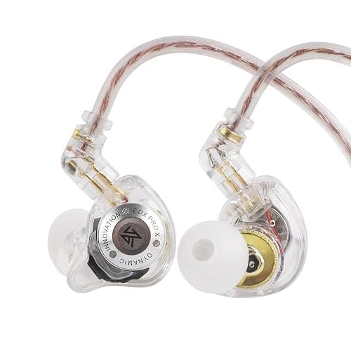 LINSOUL KZ EDX Pro X Écouteurs intra-auriculaires, pilote dynamique unique, moniteur intra-auriculaire HiFi avec forme ergonomique, casque de jeu filaire (sans microphone, transparent) thumbnail 2