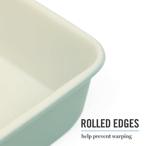 Martha Stewart Gallen 13 x 9 Inch Rectangular Nonstick Carbon Steel Cake and Baking Pan – Teal, Durable Bakeware for Even Cooking and Easy Release thumbnail 5