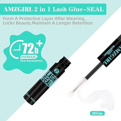 Lash Bond and Seal Eyelash Cluster Glue House of Lash Clusters Mascara Wand Glue 10ml Long Lasting 72 Hours Black Cluster Lash Glue + Lash Seal 2 in 1 Lash Clusters at Home By AMZGlRL(Black) thumbnail 4