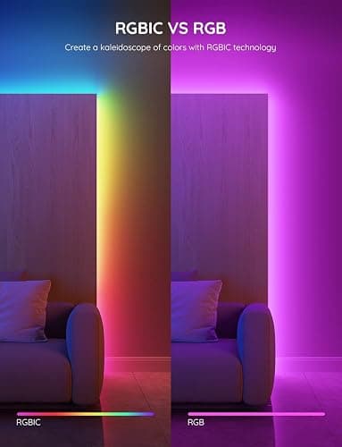 Govee RGBIC LED Strip Lights, Smart LED Lights for Bedroom, Bluetooth LED Lights APP Control, DIY Multiple Colors on One Line, Color Changing LED Strip Lighting Music Sync, Home Decor, 16.4ft - 16.4ft thumbnail 2