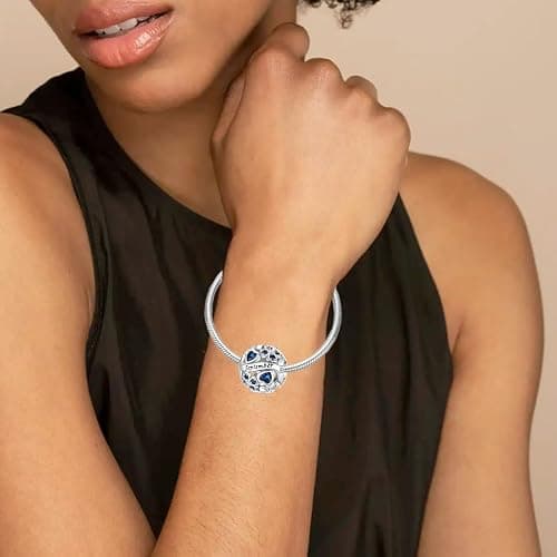 Aurevella Lucky Clover Birthstone Charms 925 Sterling Silver Charm for Pandora Bracelets and Necklaces Birthday Holiday Women Jewelry Gifts thumbnail 4