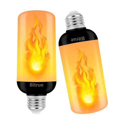 Bitrue 2nd-Gen LED Flame Bulbs, 3 Modes Flickering Fire Bulbs with Gravity Sensor, E26 Base, Halloween Home Party Decorative Lighting (2 Pack) - Image 1