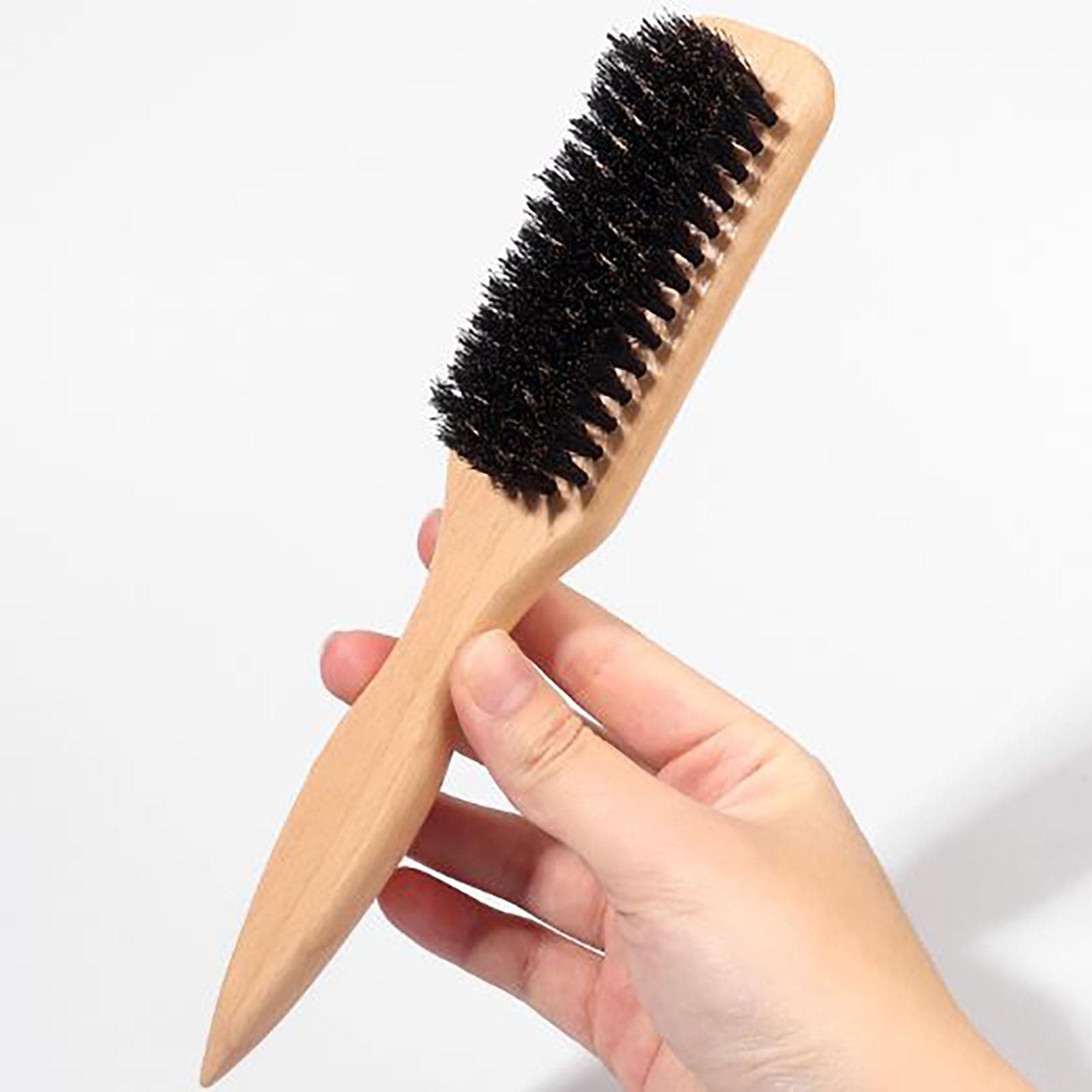 Slick Back Hair Brush,Wild Boar Bristle Smoothing Brush for Hair & Beard, Styling Comb for Salon, Home Use, Hair Oil Distribution thumbnail 9
