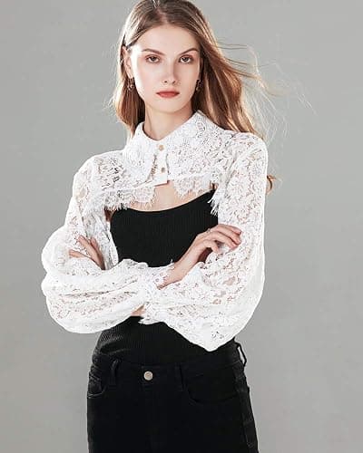 Elegtiskas Detachable Dickey Blouse False Collar Half Shirt Blouse Collar Crop Top thumbnail 3