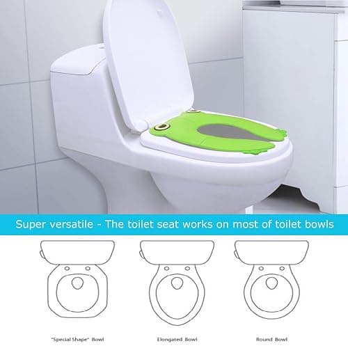 PandaEar Folding Travel Toilet Seat Cover for Children and Potty Training | Portable Silicone Seat for Toddlers, Boys & Girls With Non-Slip Pads | Recyclable thumbnail 6