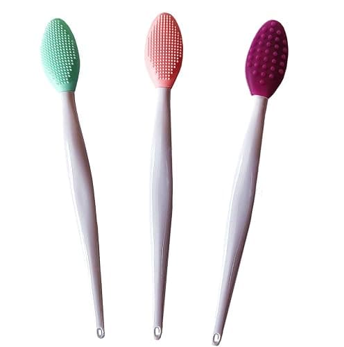 3 Pcs Lip Scrub Brush,Lip Scrubber Exfoliator,Double-Sided Silicone Lip Brush Tool for Men Women Lip Lightening, Lip Exfoliator Scrubber Tool for Dark Lips - Image 1