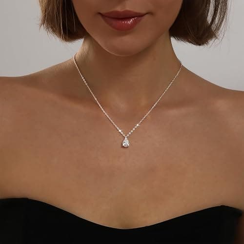KISSCLOUD Gold Necklace for Women 14K Gold Plated Dainty Pendant Chain Puffy Heart Italian Horn Radiant Sun Compass CZ Teardrop Bow Charm Trendy Jewelry Gift thumbnail 2