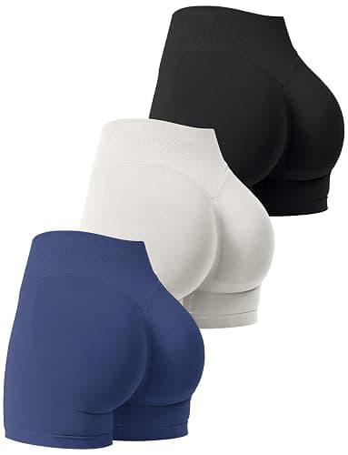 Niipty 3 Pack Workout Gym Shorts Women Scrunch Butt Lifting Seamless High Waist Yoga Booty Shorts for Women - Image 1