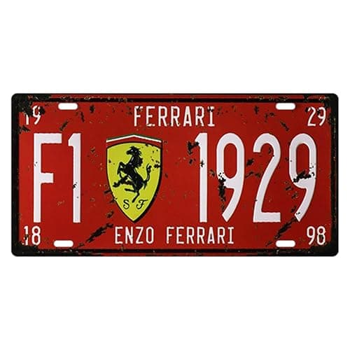 BAYABU Metal Tin Signs car Plate enzo Ferrari Bar Pub Cafe Home Decor Retro Poster Vintage Wall 6 x 12 inches - Image 1