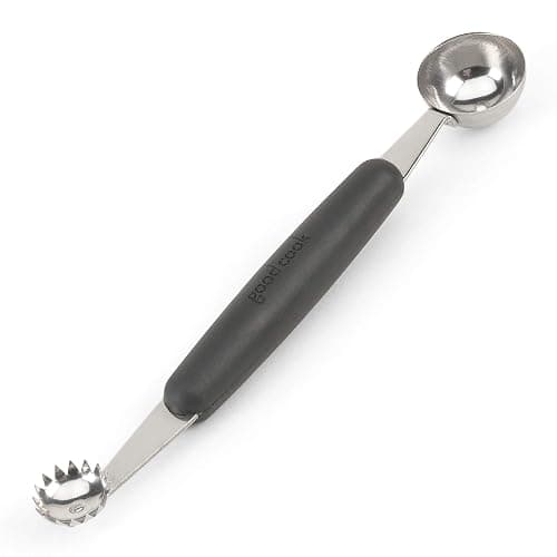 GoodCook Touch Stainless Steel 2-in-1 Melon Baller and Fruit and Veggie Corer Scoop, Silver/Black - Image 1