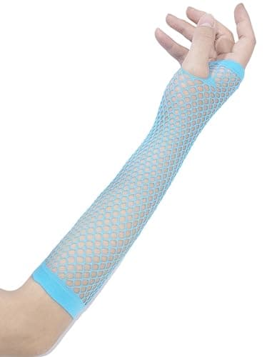 Fepdiu Fishnet Fingerless Gloves Mesh Arm Sleeves Fish Net Arm Sleeves EMO Gloves for Women in Theme Party Scene Accessories thumbnail 3