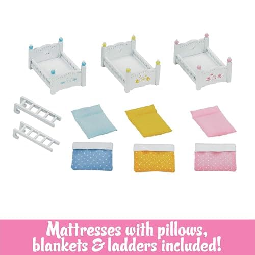 Calico Critters Triple Baby Bunk Beds - Dollhouse Furniture Set for Ages 3+ thumbnail 3