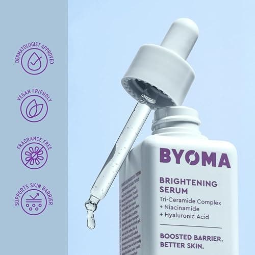 BYOMA Brightening Serum - Barrier Repair Serum - Brightening & Hydrating Face Serum with Hyaluronic Acid, Niacinamide & Ceramides - Hyaluronic Acid Serum For Face, Glowing, Radiant Skin - 1.01 fl. oz thumbnail 7