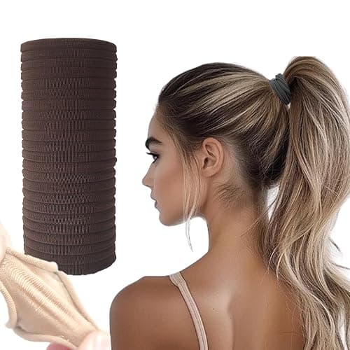 Vrose Flosi 20pcs Thick Seamless Hair Ties for Curly Heavy and Long Hair - Hair Elastics for Women Men Girls Big Pony tails Holders Updos & Braids For All Hair Types No Damage No Tangle & No Breakage - Image 1