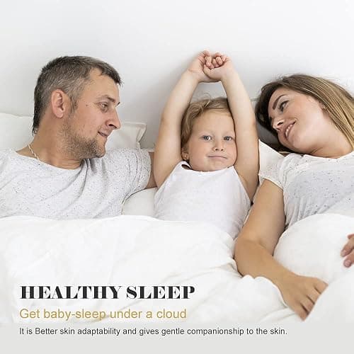 TOPGREEN Organic Feather Down Comforter Queen Size, All Season Duvet Insert with 100% Organic Cotton Cover, Medium Warm Bed Comforter with Corner Tabs (90x90, White) thumbnail 6