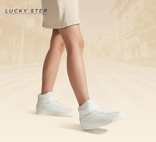 LUCKY STEP Women's High Top Sneakers Hook and Loop Lace Up Fashion Basketball Ankle Boots Skate Tennis Shoes Walking Casual Shoes thumbnail 8