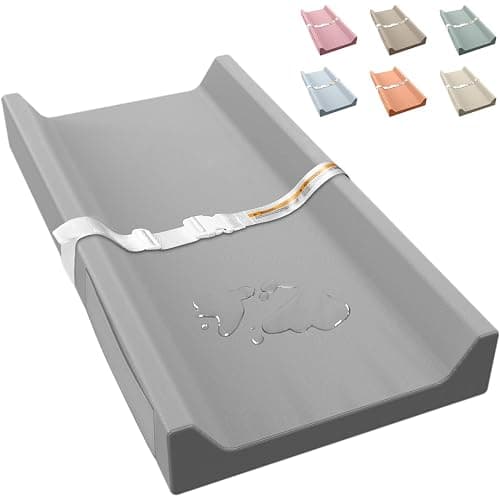 JVEOO Vegan Leather Baby Changing Pad, Waterproof & Wipeable Soft Diaper Changing Mat 80 x 40 x 10 cm Comfortable Infant Changing Station for Dresser & Table - Image 1