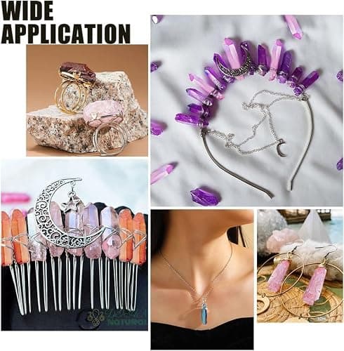 OLYCRAFT About 20~24pcs Quartz Crystal Bead with 1.2~1.4mm Hole Yoga Amulet Chakra Set Polished Tumbled Stones Bulk Quartz Crystal Sticks Spikes Irregular Rough Point Strands for Jewelry Making thumbnail 6