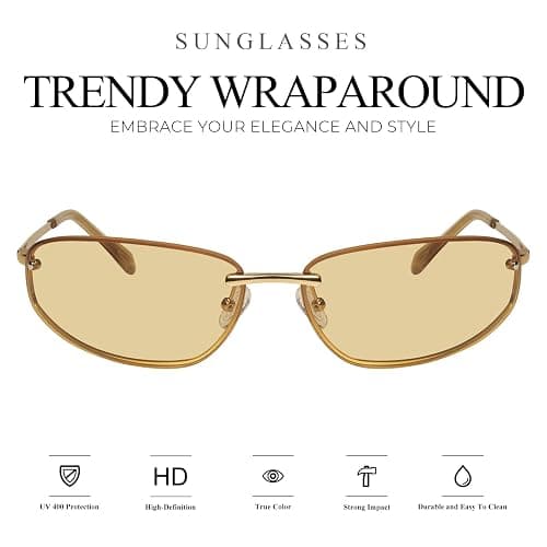 mosanana Trendy Y2K Sunglasses for Women Cool Retro Metal Style MS52584 thumbnail 2