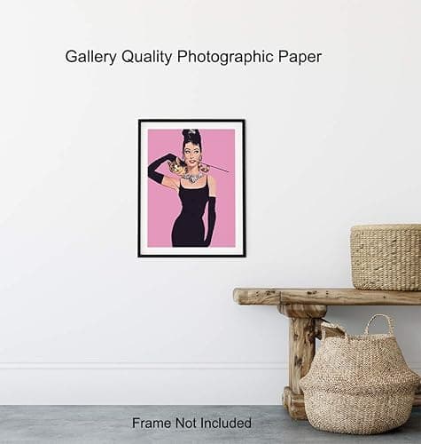 Audrey Hepburn Wall Art, Home Decor - 8x10 Pop Art Poster, Print - Contemporary Modern Room Decorations - Great Gift for Women, Her, Wife, Woman - Unframed PicturePhoto thumbnail 8