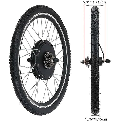 NAIMP 48V 1000W 26'' Electric Bike Conversion Kit, Rear Wheel Bicycle Motor E-Bike Kit LCD Display &5-level Smart Pedal Assistance, 5 Mode PAS Cycling Hub, Widened Tires, Black thumbnail 5