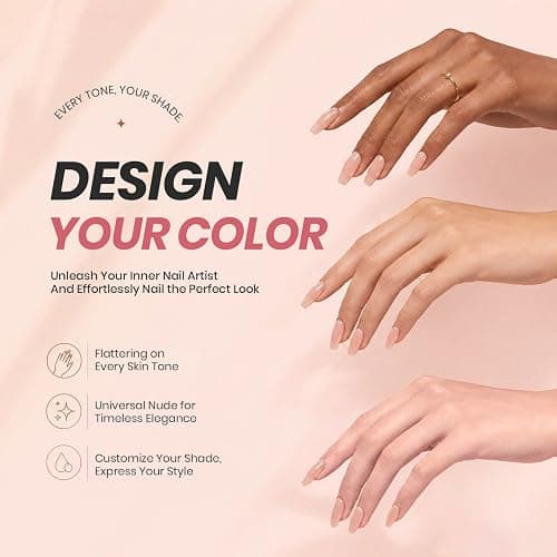 Beetles Nude Gel Nail Polish, 15ML Nude Pink Natural Gel Polish Nail | Jelly Gel Nail Polish Soft Sheer Nail Polish Nail Concealer Soak Off UV Nail Lamp French Nail Art Manicure Gift for Women thumbnail 2