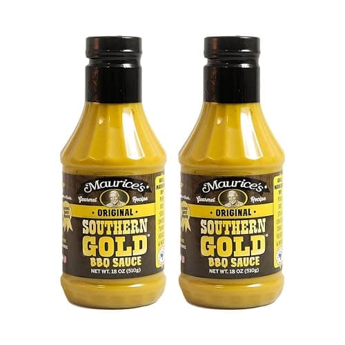 Maurice’s Southern Gold BBQ  Sauce – Classic Carolina Mustard BBQ Sauce with Bold Flavor – Authentic Southern Carolina Barbeque Dressing – Rich Barbecue Sauces Tradition, Original 18oz (Pack of 2) - Image 1