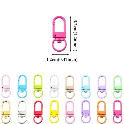 KJML DIY Keychain clip 60pcs Swivel Snap Lobster Claw Keychain Clasps Lanyard Hardware Key Chain Hooks for Bag Charm thumbnail 7