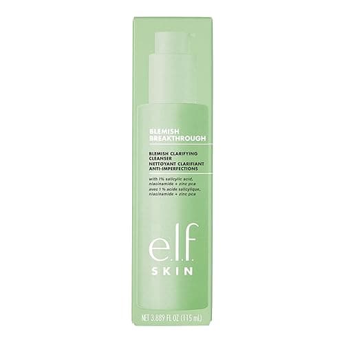 e.l.f. SKIN Blemish Breakthrough Clarifying Cleanser, Gel Cleanser For Removing Makeup, Controlling Oil & Clarifying Pores, 1% Salicylic Acid - 3.88 Fl Oz (Pack of 1)