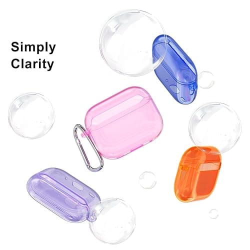 LoeoeL for Airpods Pro 3 Case Clear, Transparent Silicone Cute Girly Airpods Pro 3rd Generation Case with Keychain, Hard Shell Plastic Airpods Cover Accessories for Women Girls, Light Pink thumbnail 3