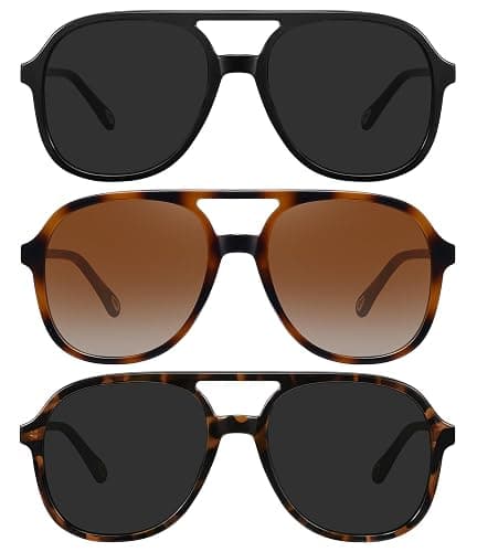 MEETSUN Retro Oversized Aviator Sunglasses for Women Men Trendy Square Aviators 70s Vintage Sun Glasses - Image 1
