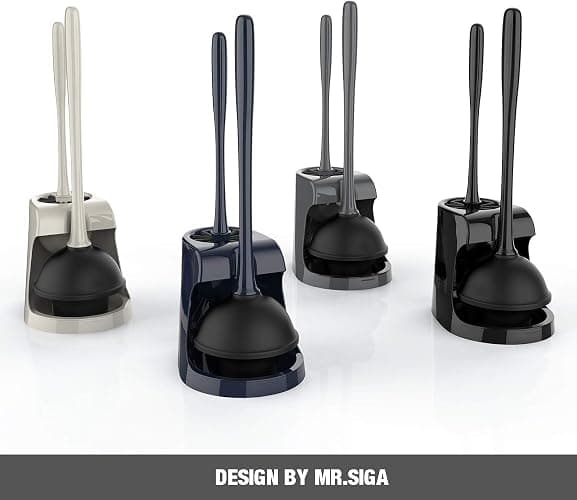 MR.SIGA Toilet Plunger and Bowl Brush Combo for Bathroom Cleaning, Gray, 2 Sets thumbnail 9