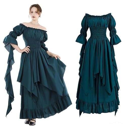 NSPSTT Victorian Dress Renaissance Costume Women Gothic Witch Dress Medieval Wedding Dress thumbnail 2