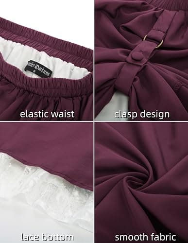 Scarlet Darkness Maxi Long Skirt for Women Double Layered Renaissance Skirts thumbnail 8