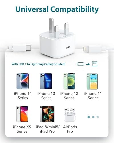 iPhone Charger Fast Charge, 20W Fast iPhone Charger Plug and Cable 2M [Apple MFi Certified], i Phone Charger Cable and USB C Fast Charger Plug Power Adapter for iPhone 14 13 12 11 Pro Max/Mini/XS/SE/8 thumbnail 7