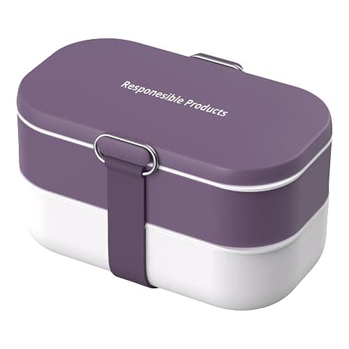 Responsible Products Leak Resistant Bento Box with Tableware for Adult - Teens, Insulated Lunch Box for Women - Men - Girls - Boys, BPA Free, Dishwasher Safe, Microwave Safe, Freezer Safe, 46 oz - Image 1