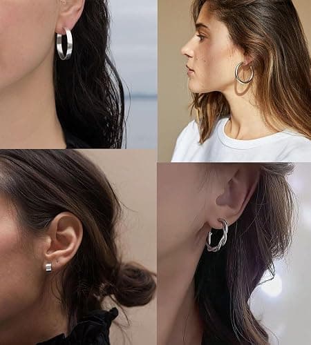 36 Pairs Gold Hoop Earrings Set for Women, Chunky Gold Earrings Multipack, Trendy Silver Hoop Earring Pack Jewelry thumbnail 4