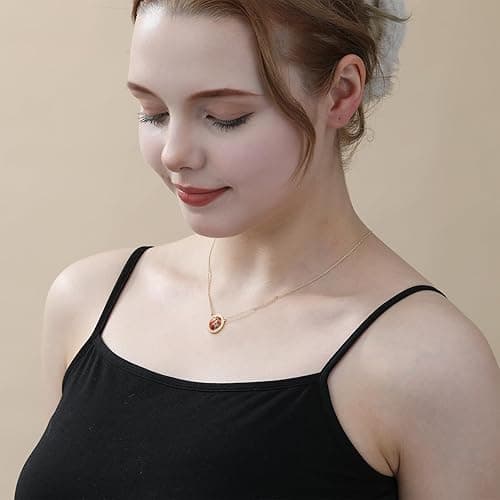 Semoya Volleyball/Softball/Soccer/Basketball/Football/Baseball/Pickleball Necklace for Women Girls, Mom Sports Pendant Necklaces Jewelry Game Day Team Gifts - Gold - Basketball thumbnail 7