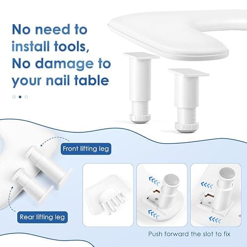Manicure Arm Rest for Nails Tech: U-shaped Adjustable Nail Armrest - White PU Leather Hand Stand Rest for Manicurists thumbnail 4