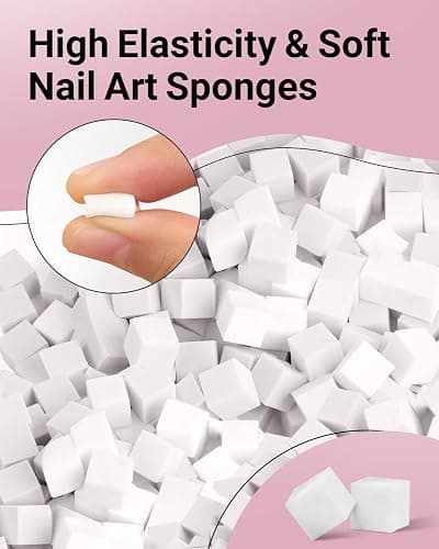 Hasakhi 200Pcs Nail Sponges for Ombre, Soft Nail Art Sponges With Grabbing Pen , Manicure Nail Art Tools, Blooming Nails,Nail Tech Must Have Nail Accessories Supplies for Home and Salon thumbnail 2