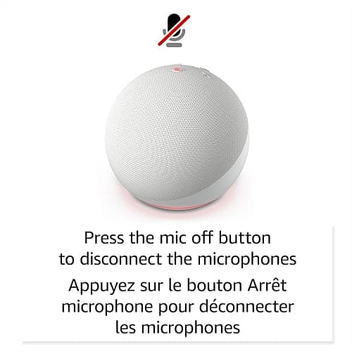 Amazon Echo Dot (newest model), Vibrant sounding Alexa speaker, Great for bedrooms, dining rooms and offices, Glacier White thumbnail 6
