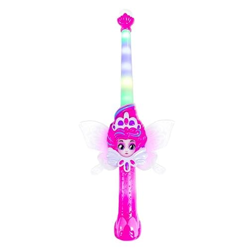 of Dragons, Fairies, and Wizards – Magic Pink Fairy Wand with Fern – Interactive Light-Up Wand with Color Screen, Fairy Wings & 60+ Spells and Animations – Ages 4+ - Image 1