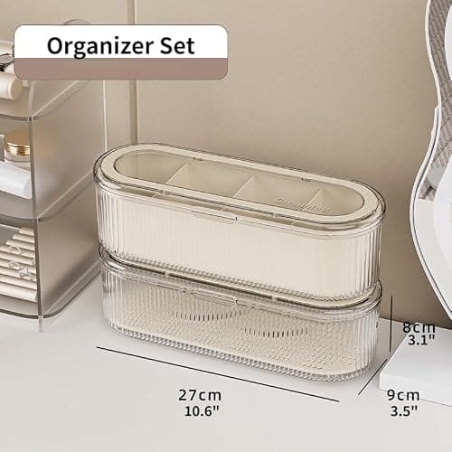 Siehpa3 Makeup Brush Holder Organizer, Clear Acrylic Makeup Sponges Organizer, Cosmetic Storage Case with Lid, Display Case for Vanity thumbnail 3
