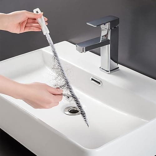 KEYRI 3Pcs Sink Cleaning Brush Flexible Drain Waterpipe Dredge Tool Tube Overflow Cleaner Pipe Dredging Unblocker Hair Catcher Bath Plug Sewer, 45cm, (SCS2) thumbnail 9