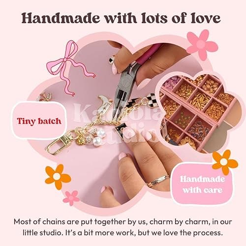 Kaciola Charm Chains for Kindle, Cute E-reader Phone Charm Bracelets Accessories Gift for Reader Booklovers Women Men, Charms Compatible for Kindle/E-Reader/Phone (A) thumbnail 5