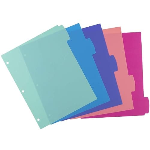 Write & Erase Durable Plastic Dividers, 8-1/2" x 11", 5 Tab thumbnail 4