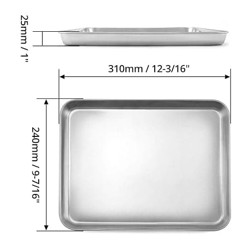 QWORK Stainless Steel Surgical Tray, for Medical Instruments, Tattoo, Surgical Supplies, 12 3/16 x 9 7/16 x 1 5/16 inch, 1 Pack thumbnail 7