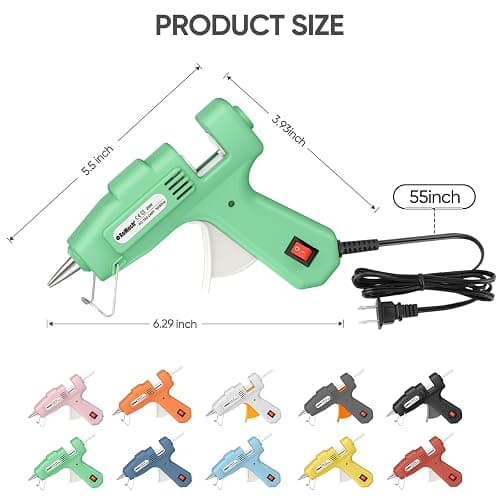 ROMECH 20W Mini Hot Glue Gun with 30 Glue Sticks Set, Fast Preheating Hot Glue Gun Kit Heavy Duty Gluegun for Craft, DIY, Repairs (Green) thumbnail 5