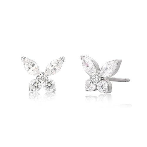 Limerencia F136 Pure Titanium Hypoallergenic Earrings Dainty Butterfly CZ Cluster Minimalist | G23 Implant Grade Piercing Fashion Jewelry For Sensitive Ears thumbnail 9